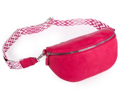 Dámská crossbody ledvinka s širokým popruhem růžová Jennifer Jones 3150 ModexaStyl (5)
